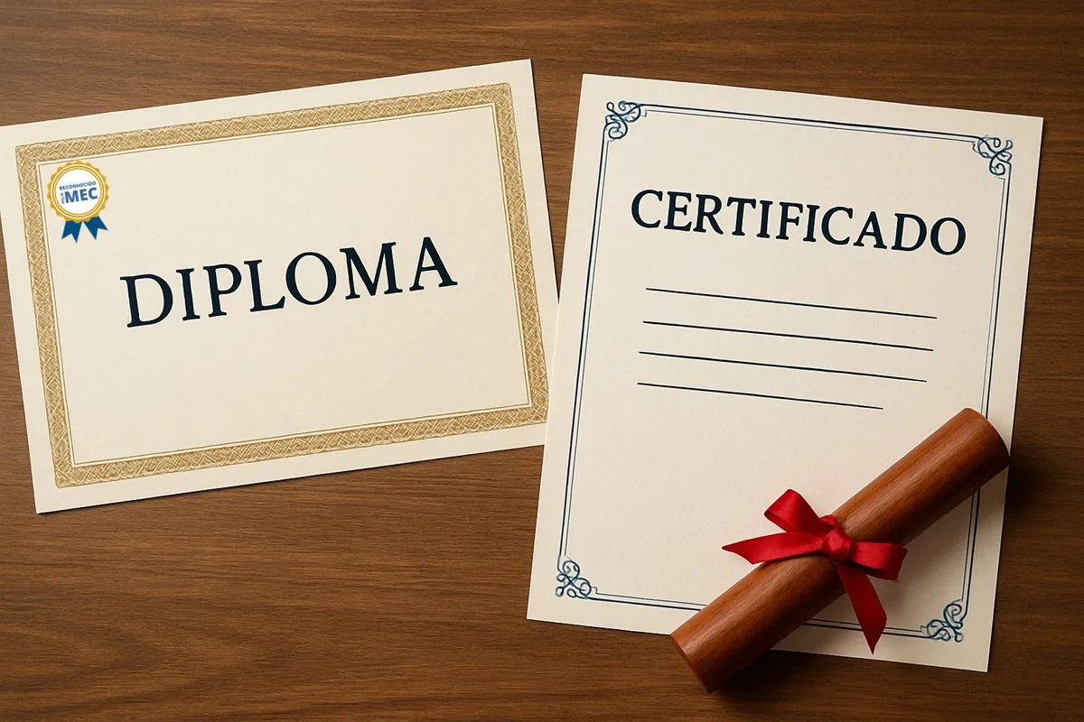 Qual é a diferença entre diploma e certificado