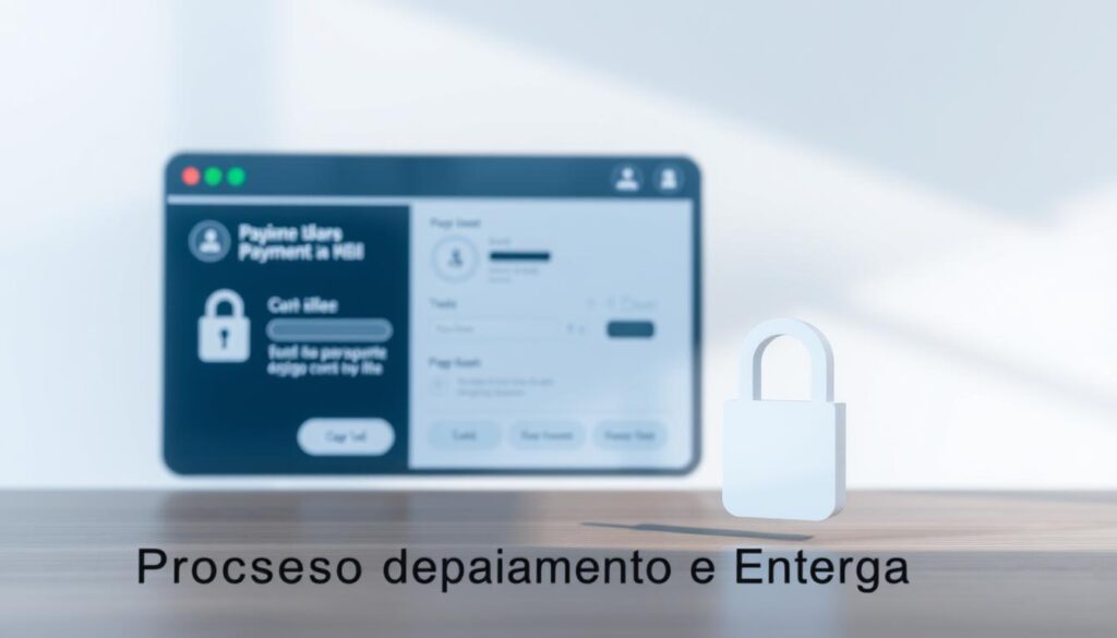 Comprar Diploma Trindade: O que Você Precisa Saber 2 A secure payment process depicted in a sleek, modern interface. In the foreground, a stylized representation of a digital payment transaction, with clean lines and minimalist icons conveying security and reliability. The middle ground features a minimalist layout with subtle texture, hinting at the user experience. In the background, a soft, gradient-based ambiance creates a sense of professionalism and trust. Lighting is muted and directional, casting subtle shadows to add depth. The overall mood is one of assurance, efficiency, and technological sophistication, befitting the "Processo de Pagamento e Entrega" section of the article.